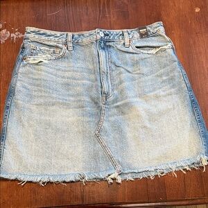 Abercrombie & Fitch Distressed Denim Mini Skirt